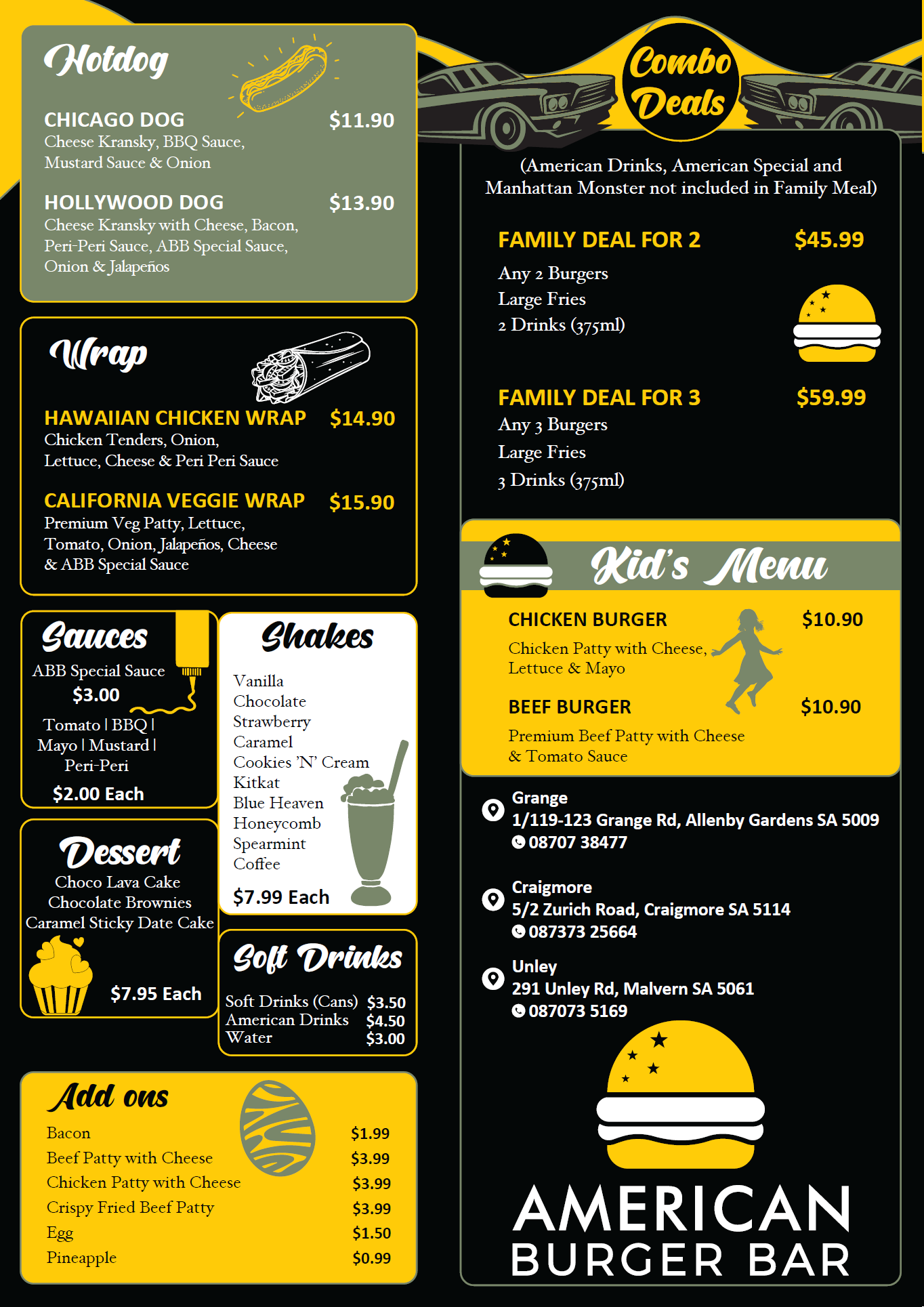 New American Burger Bar Menu Online Ordering by Order Eats (2)